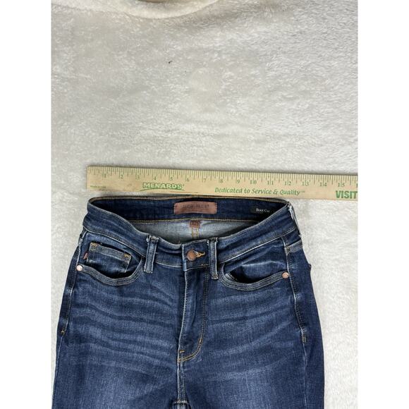 JUDY BLUE Jeans Women’s Sz 1/25 Blue Bootcut Mid Rise Stretch Faded Dark Wash - Picture 3 of 7